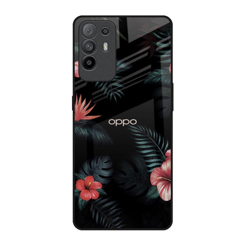 Tropical Art Flower Oppo F19 Pro Plus Glass Back Cover Online