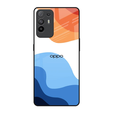 Wavy Color Pattern Oppo F19 Pro Plus Glass Back Cover Online