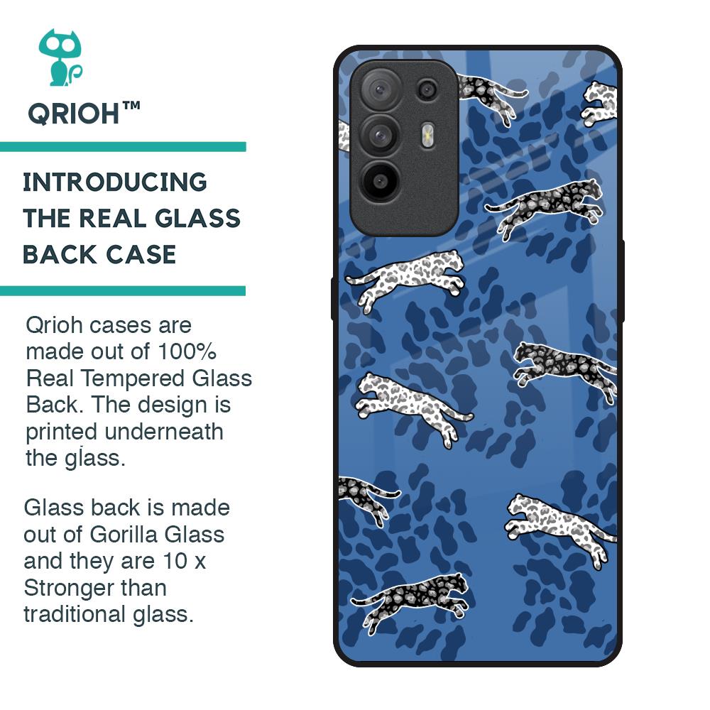 Blue Cheetah Glass Case for Oppo F19 Pro Plus