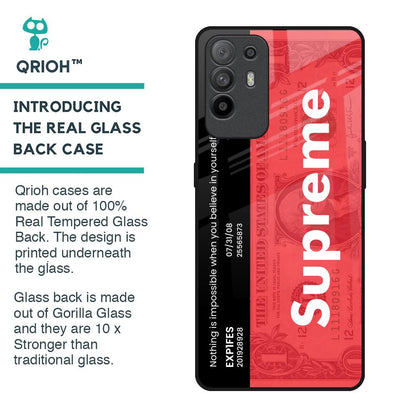 Supreme Ticket Glass Case for Oppo F19 Pro Plus