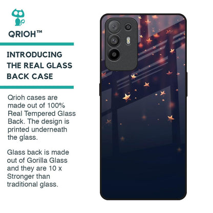 Falling Stars Glass Case For Oppo F19 Pro Plus
