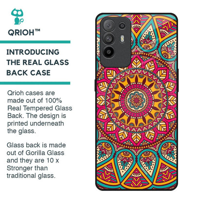 Elegant Mandala Glass Case for Oppo F19 Pro Plus