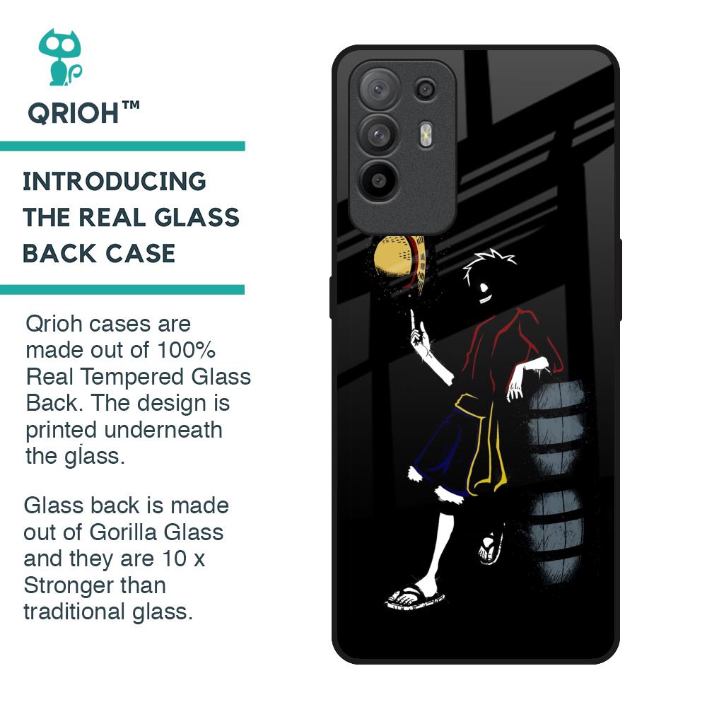 Luffy Line Art Glass Case for Oppo F19 Pro Plus