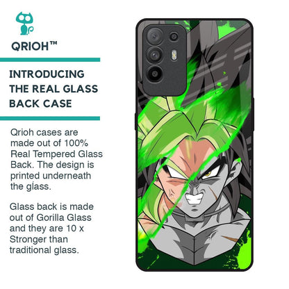 Anime Green Splash Glass Case for Oppo F19 Pro Plus