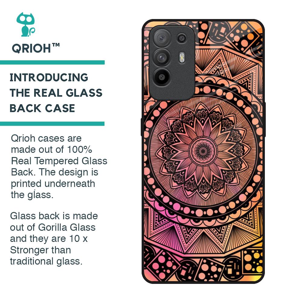 Floral Mandala Glass Case for Oppo F19 Pro Plus