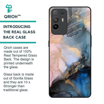 Marble Ink Abstract Glass Case for Oppo F19 Pro Plus