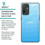 Wavy Blue Pattern Glass Case for Oppo F19 Pro Plus