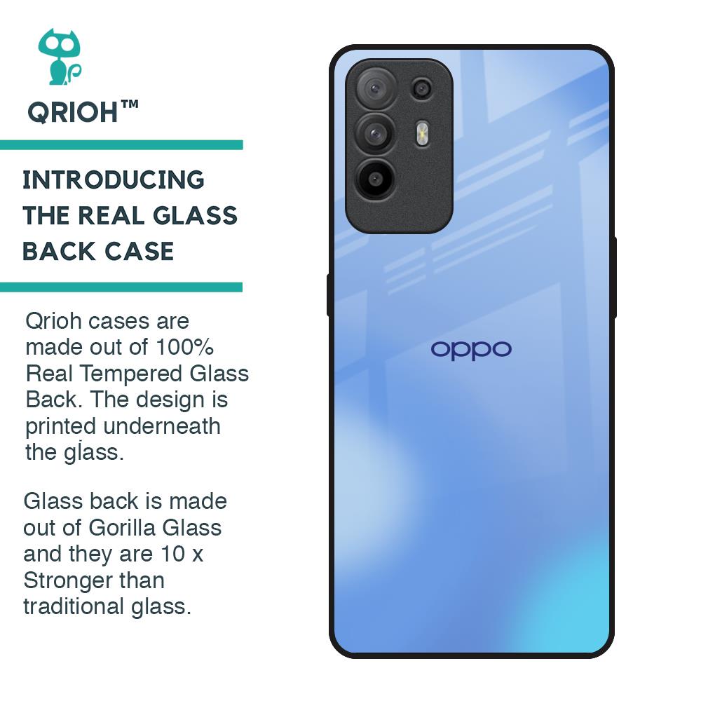 Vibrant Blue Texture Glass Case for Oppo F19 Pro Plus