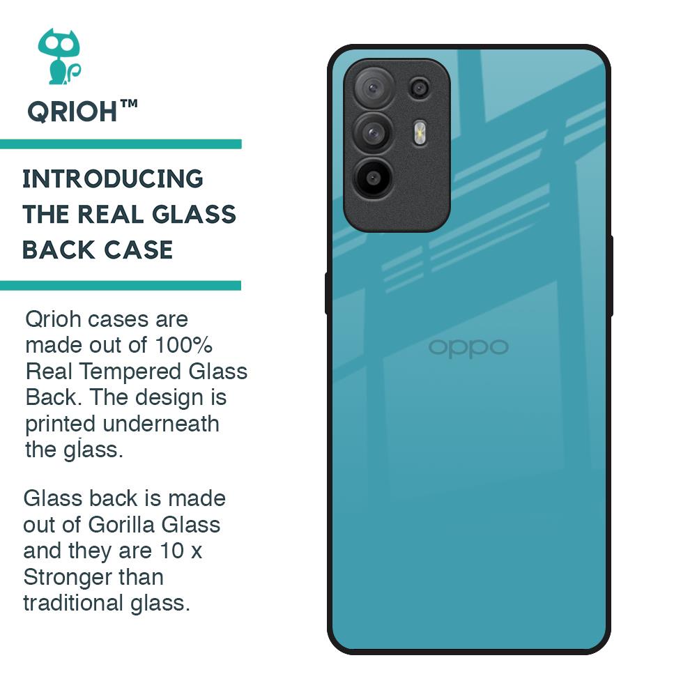 Oceanic Turquiose Glass Case for Oppo F19 Pro Plus