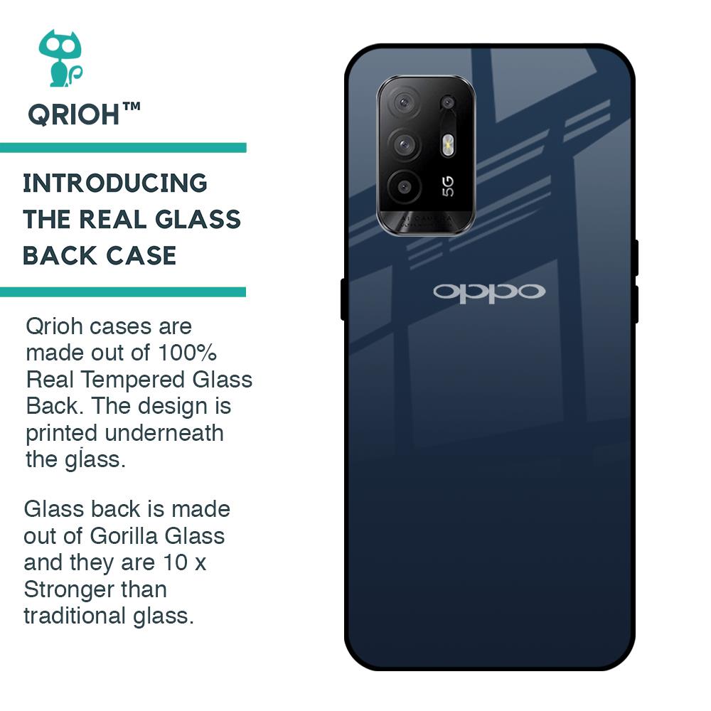 Overshadow Blue Glass Case For Oppo F19 Pro Plus
