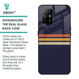 Tricolor Stripes Glass Case For Oppo F19 Pro Plus