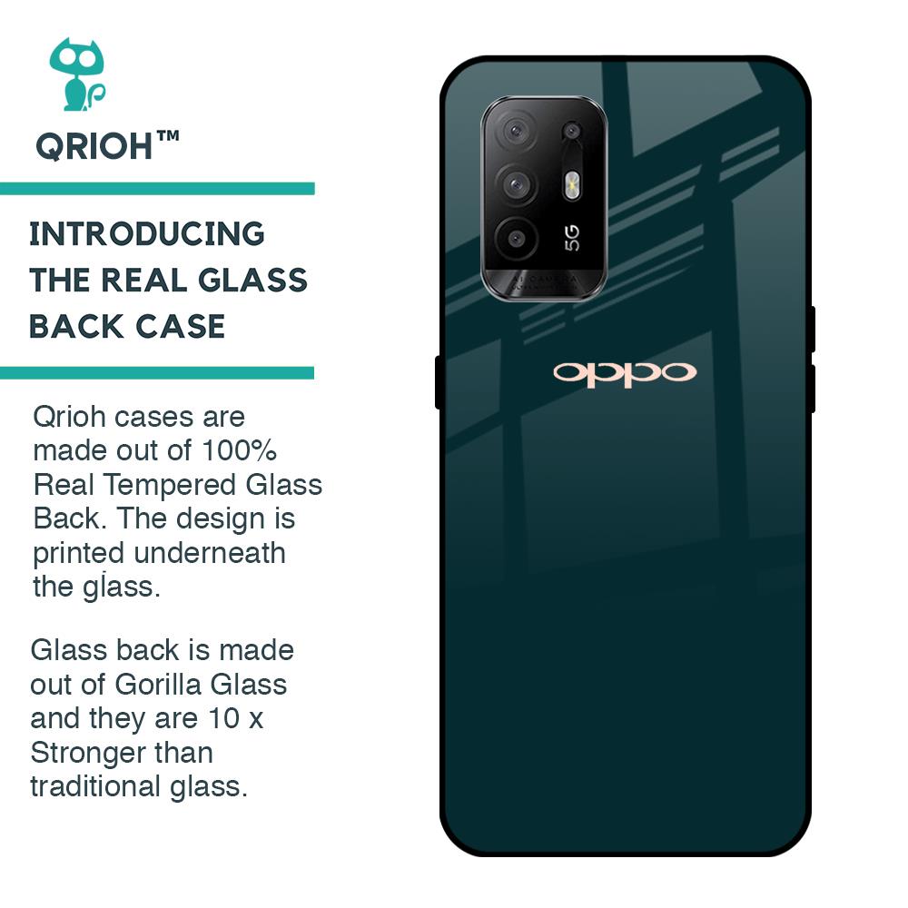 Hunter Green Glass Case For Oppo F19 Pro Plus