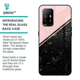 Marble Texture Pink Glass Case For Oppo F19 Pro Plus