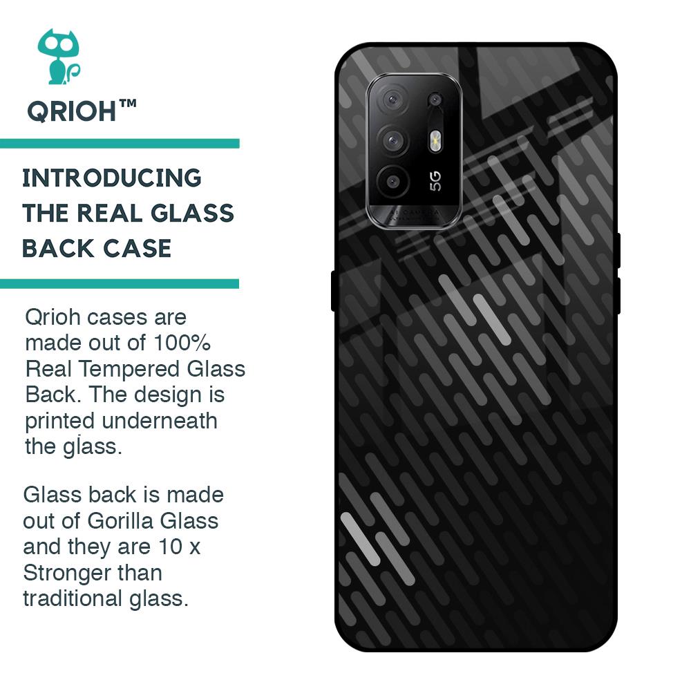 Dark Abstract Pattern Glass Case For Oppo F19 Pro Plus