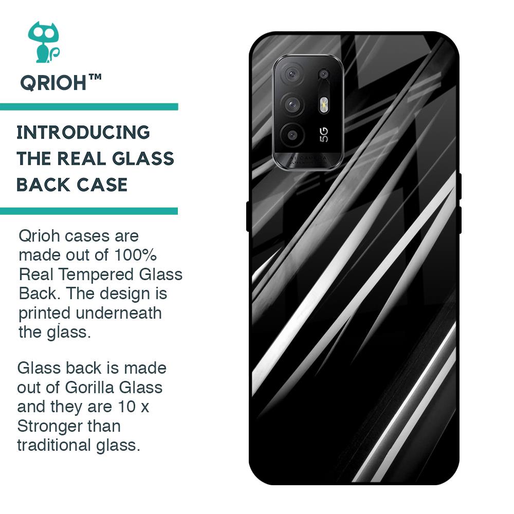 Black & Grey Gradient Glass Case For Oppo F19 Pro Plus
