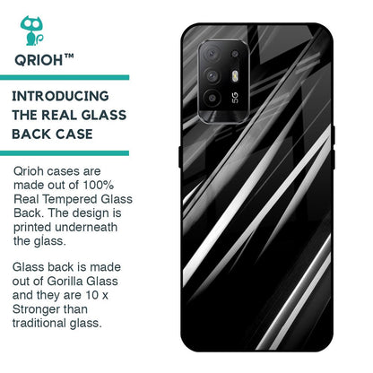 Black & Grey Gradient Glass Case For Oppo F19 Pro Plus