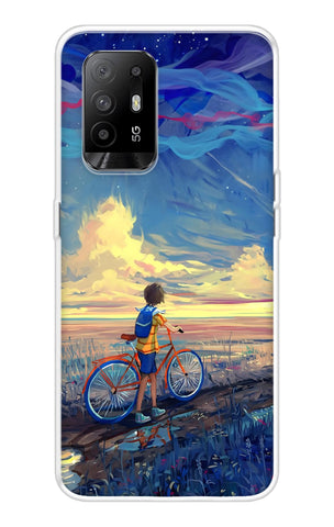 Riding Bicycle to Dreamland Oppo F19 Pro Plus Back Cover