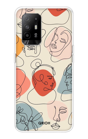 Abstract Faces Oppo F19 Pro Plus Back Cover