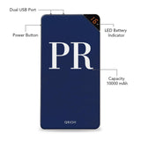 Navy Blue Initials Customized Power Bank