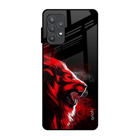 Red Angry Lion Samsung Galaxy A52 Glass Back Cover Online