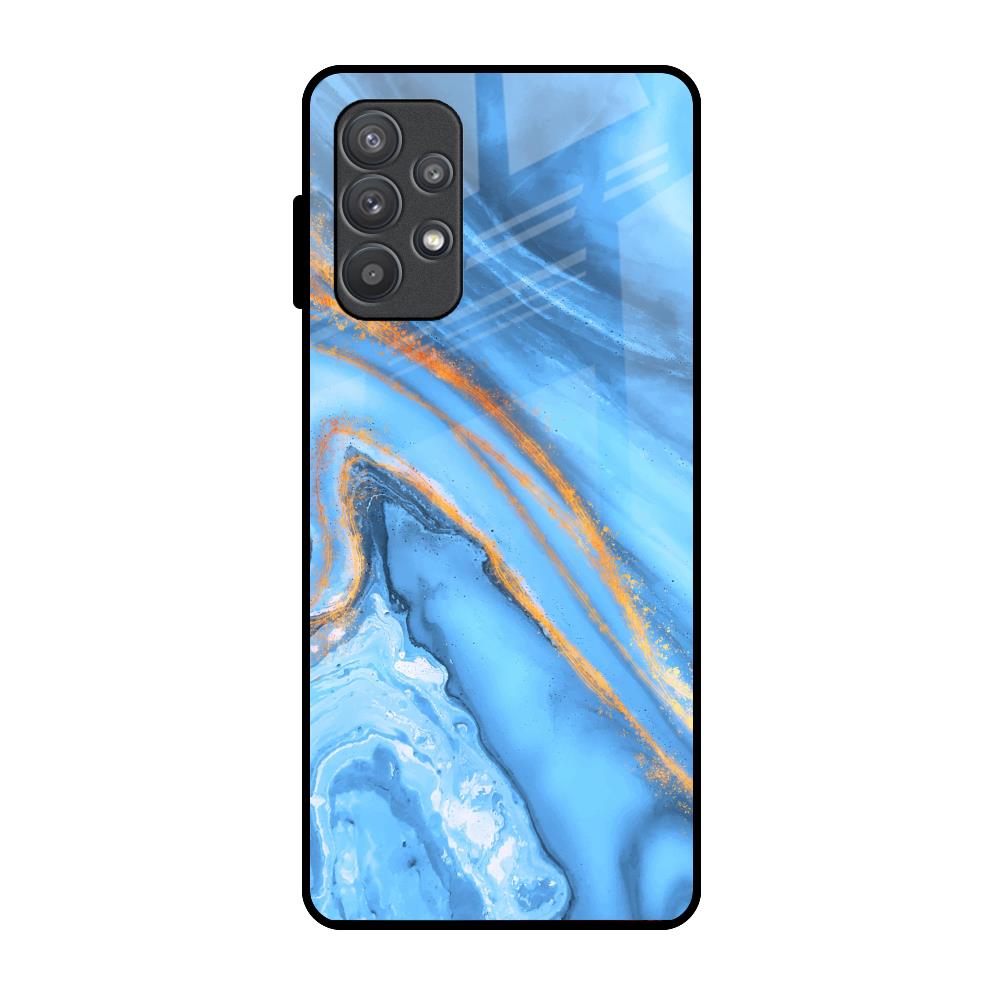 Vibrant Blue Marble Samsung Galaxy A52 Glass Back Cover Online