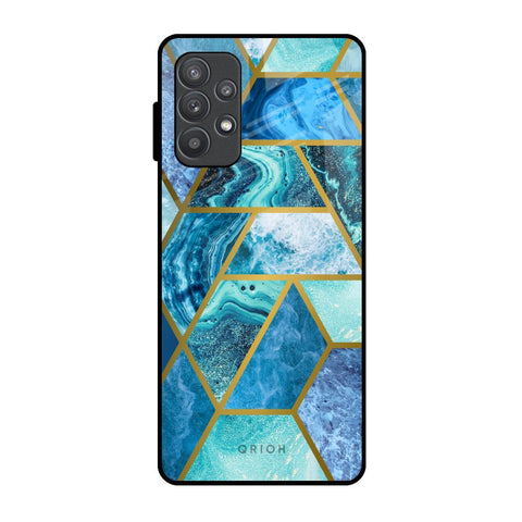 Turquoise Geometrical Marble Samsung Galaxy A52 Glass Back Cover Online