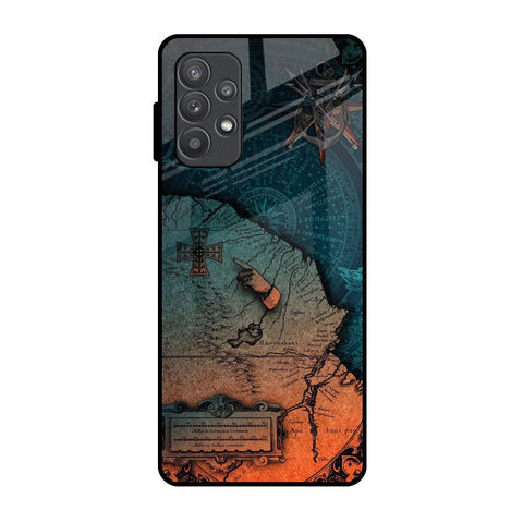 Geographical Map Samsung Galaxy A52 Glass Back Cover Online