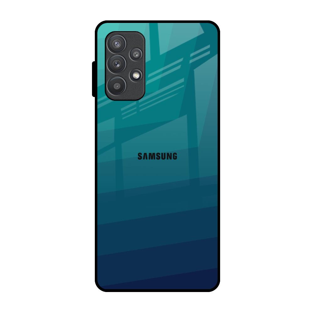 Green Triangle Pattern Samsung Galaxy A52 Glass Back Cover Online
