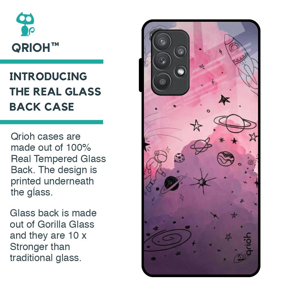 Space Doodles Glass Case for Samsung Galaxy A52