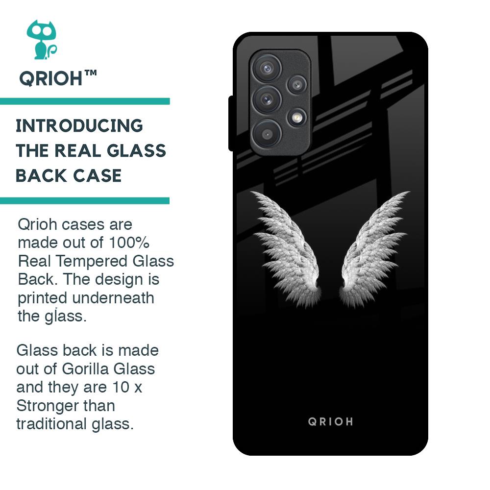 White Angel Wings Glass Case for Samsung Galaxy A52