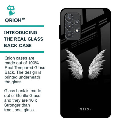 White Angel Wings Glass Case for Samsung Galaxy A52