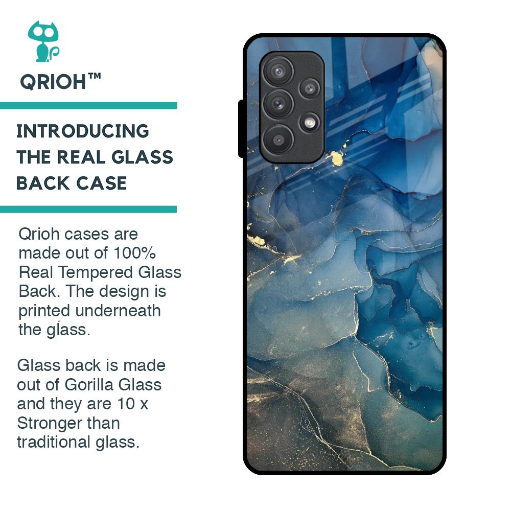 Blue Cool Marble Glass Case for Samsung Galaxy A52