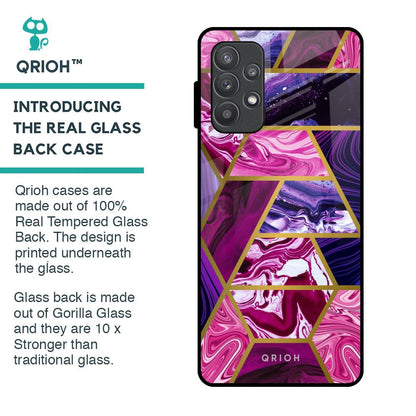 Electroplated Geometric Marble Glass Case for Samsung Galaxy A52