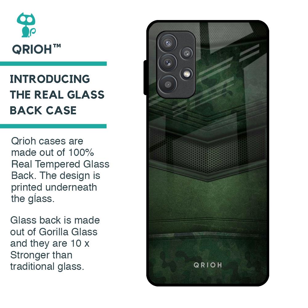 Green Leather Glass Case for Samsung Galaxy A52