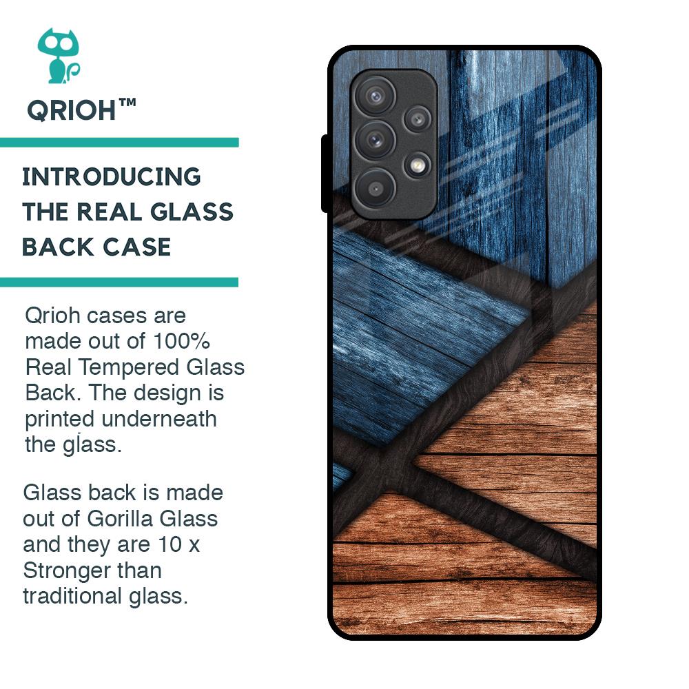 Wooden Tiles Glass Case for Samsung Galaxy A52