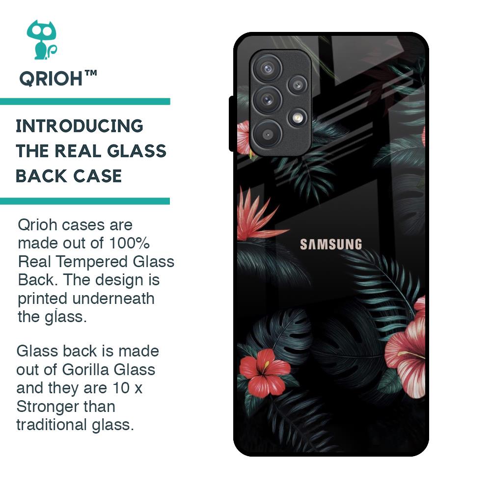 Tropical Art Flower Glass Case for Samsung Galaxy A52