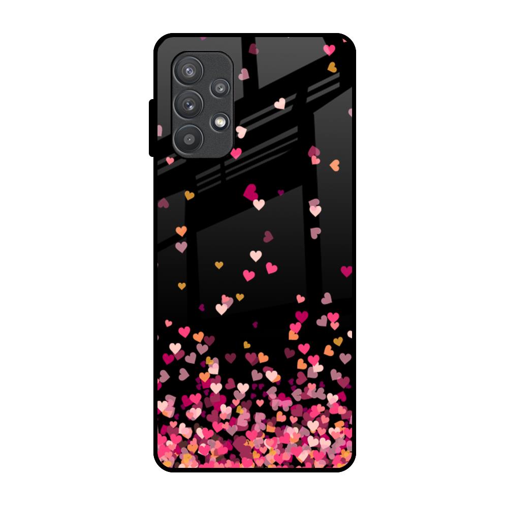 Heart Rain Fall Samsung Galaxy A72 Glass Back Cover Online