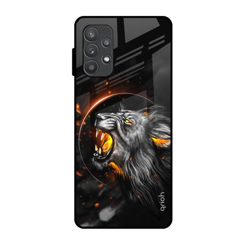 Aggressive Lion Samsung Galaxy A72 Glass Back Cover Online