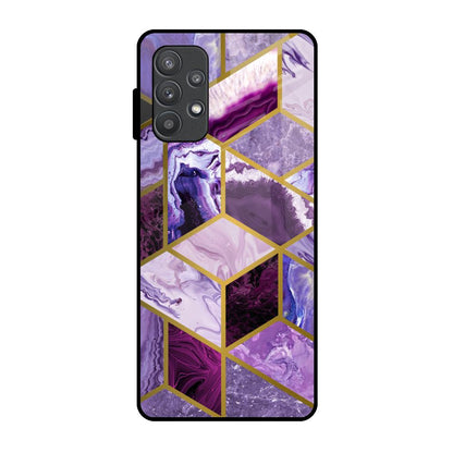 Purple Rhombus Marble Samsung Galaxy A72 Glass Back Cover Online