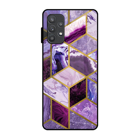 Purple Rhombus Marble Samsung Galaxy A72 Glass Back Cover Online