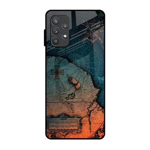 Geographical Map Samsung Galaxy A72 Glass Back Cover Online