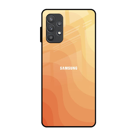 Orange Curve Pattern Samsung Galaxy A72 Glass Back Cover Online