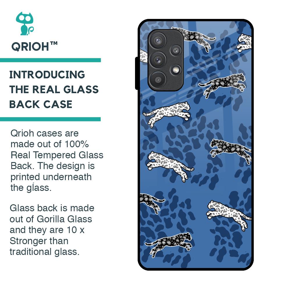 Blue Cheetah Glass Case for Samsung Galaxy A72
