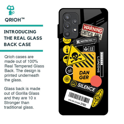 Danger Signs Glass Case for Samsung Galaxy A72