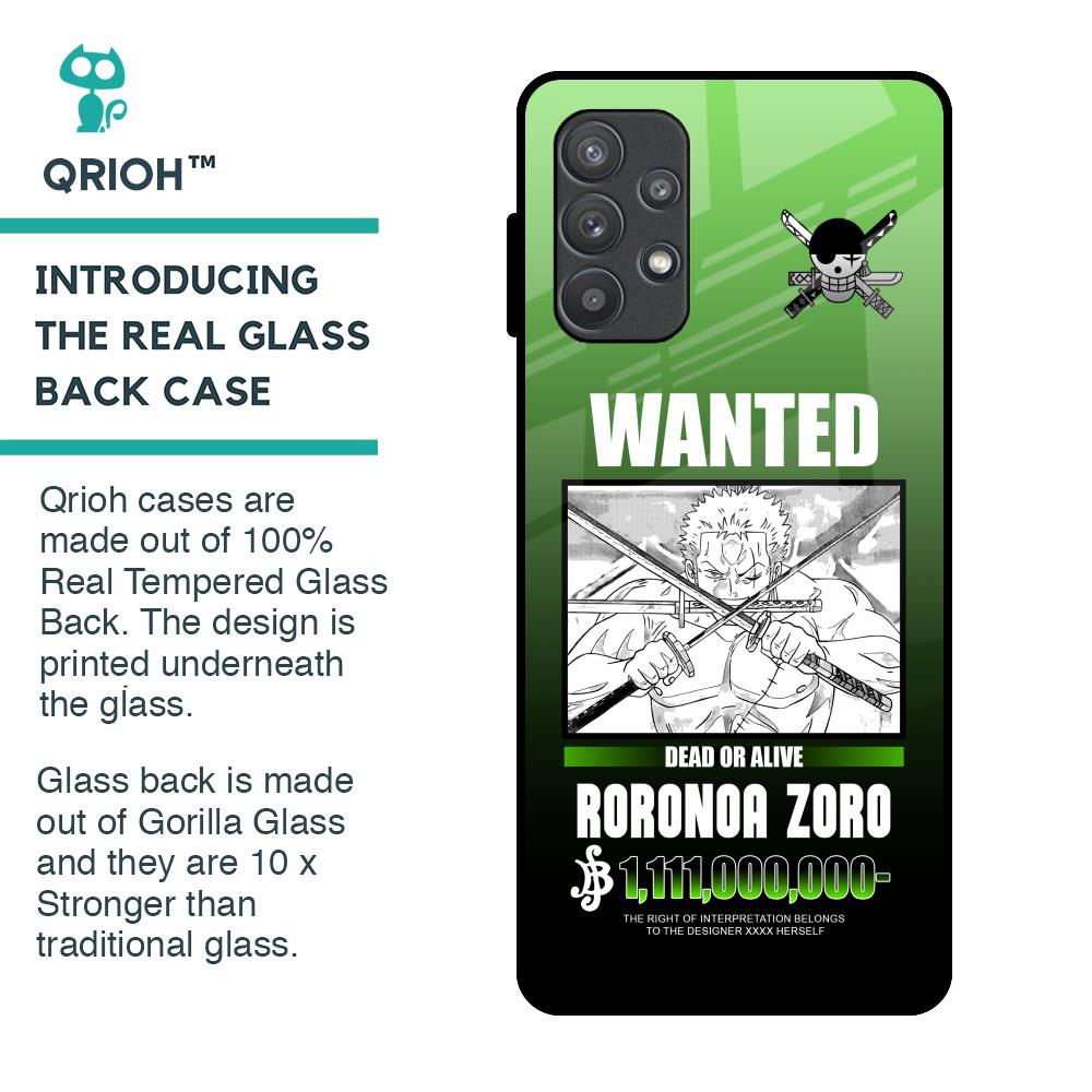 Zoro Wanted Glass Case for Samsung Galaxy A72