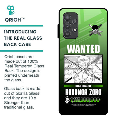 Zoro Wanted Glass Case for Samsung Galaxy A72