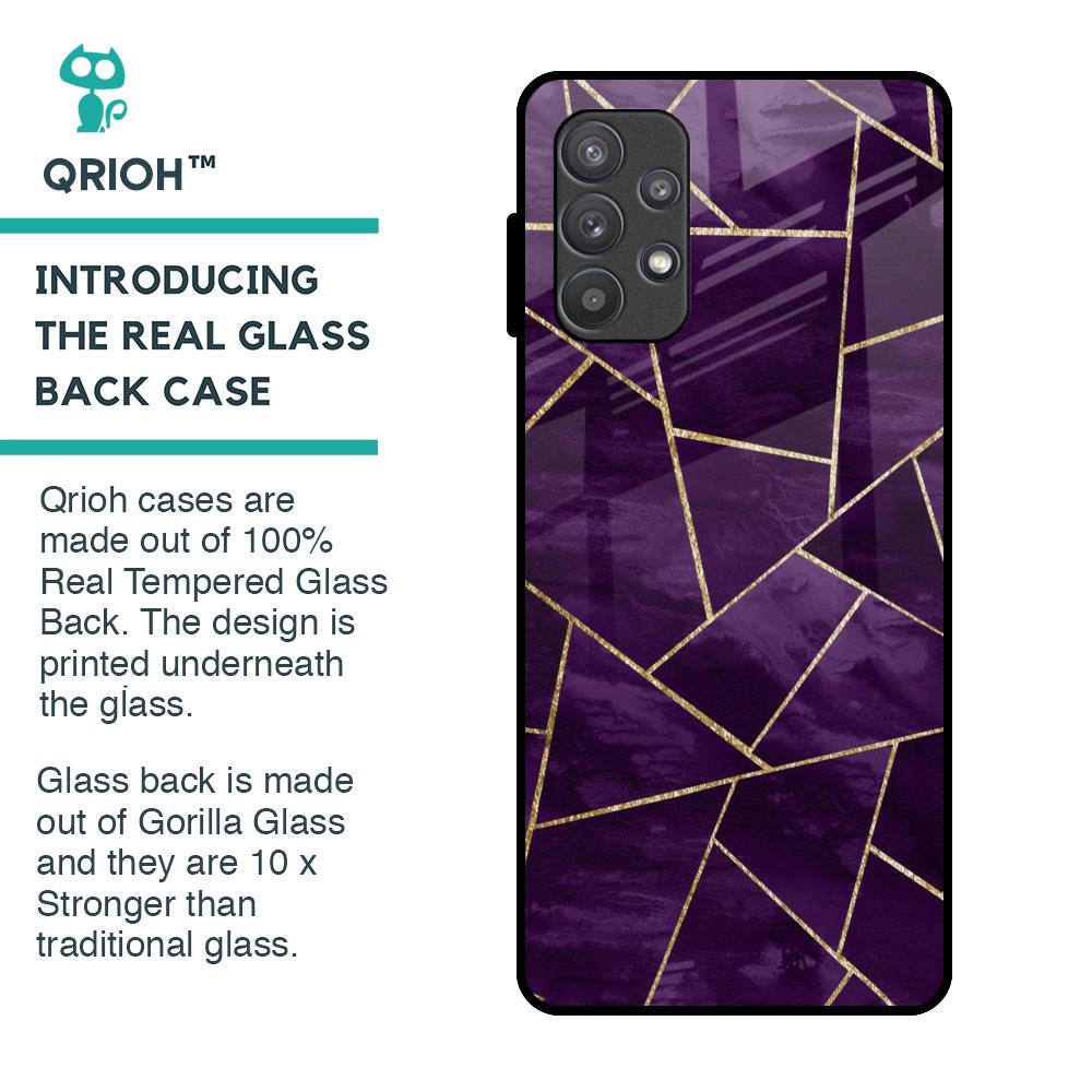 Geometric Purple Glass Case For Samsung Galaxy A72