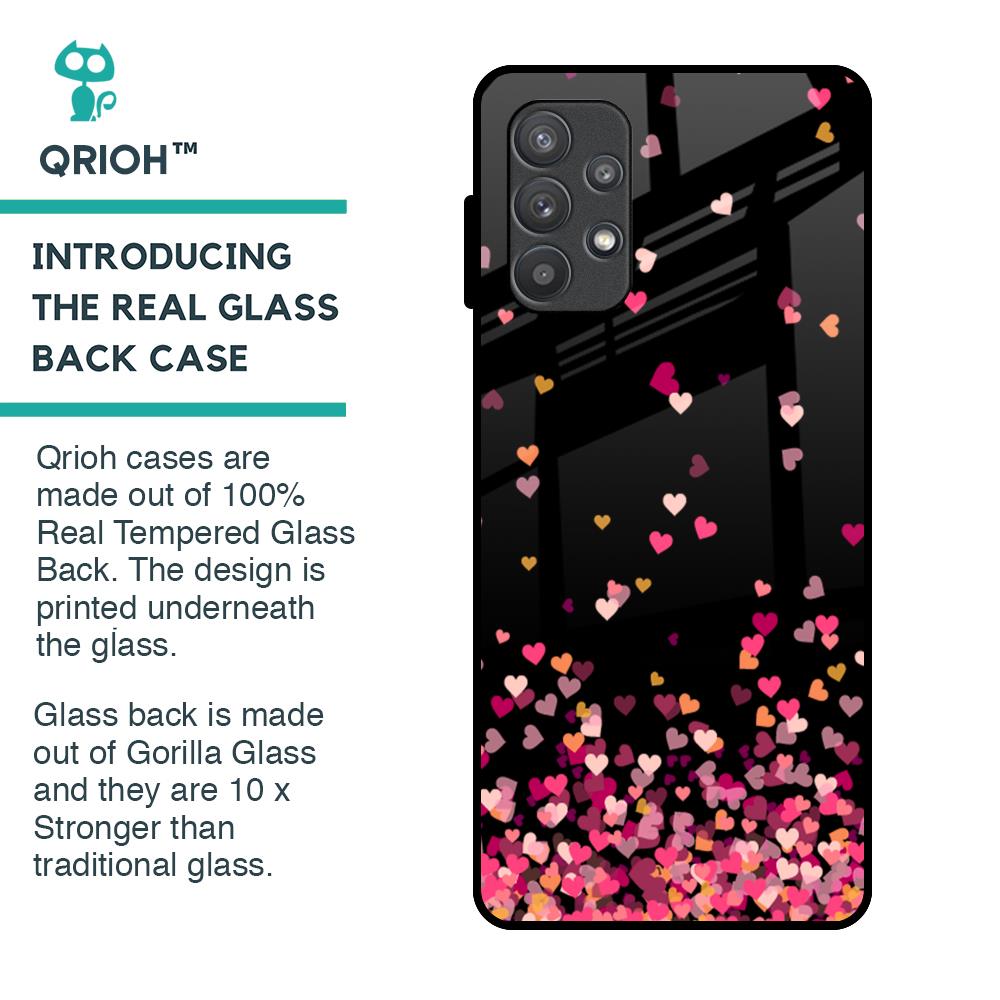 Heart Rain Fall Glass Case For Samsung Galaxy A72