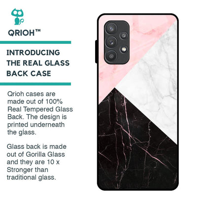 Marble Collage Art Glass Case For Samsung Galaxy A72