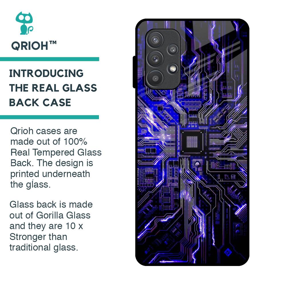 Techno Color Pattern Glass Case For Samsung Galaxy A72